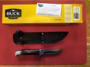 Buck 212 Ranger, Burgundy Micarta/Aluminum Handle, D2 Blade