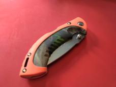 Buck 395 Omni Folding Knife, Special Project Build-Out, Orange/Camo Handle, 420HC Stainless Blade Buck 395 Omni Folding Knife, Special Project Build-Out, Orange/Camo Handle, 420HC Stainless Blade