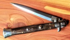 Frank Beltrame 11" Dark Horn Italian Automatic Stiletto - Dagger Frank Beltrame 11" Dark Horn Italian Automatic Stiletto - Dagger