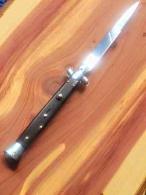 Frank Beltrame. 11" Ebony Italian Automatic Stiletto - Swedge