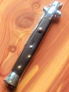 Frank Beltrame. 11" Ebony Italian Automatic Stiletto - Swedge Frank Beltrame. 11" Ebony Italian Automatic Stiletto - Swedge