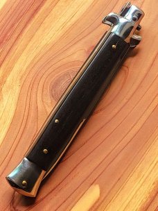 Frank Beltrame. 11" Ebony Italian Automatic Stiletto - Swedge