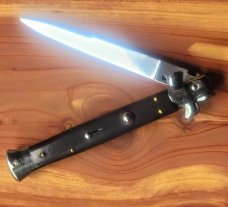 Frank Beltrame. 11" Ebony Italian Automatic Stiletto - Swedge Frank Beltrame. 11" Ebony Italian Automatic Stiletto - Swedge