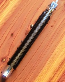 Frank Beltrame. 11" Buffalo Horn Italian Automatic Stiletto - Bayonet Frank Beltrame. 11" Buffalo Horn Italian Automatic Stiletto - Bayonet