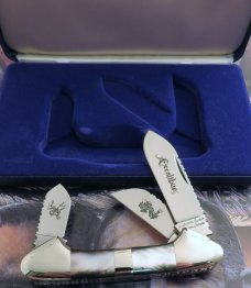 ~ PARKER EXCALBUR 3 BLADE GUNBOAT KNIFE ~~~ #205 ~~ ABALONE HANDLE ~~ 85.00