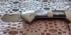 ~ PARKER EXCALBUR 3 BLADE GUNBOAT KNIFE ~~~ #205 ~~ ABALONE HANDLE ~~ 85.00