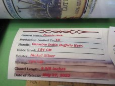 Tuna Valley Limited Edition 1 of 50 Buffalo Horn Phoenix Jack 