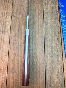 Moki Bird and Trout Fixed Blade Cocobolo with Pearl and Abalone Inlays Seki Japan Moki Bird and Trout Fixed Blade Cocobolo with Pearl and Abalone Inlays Seki Japan