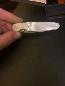 2007 John Russell Case 8173L DAM Mother Of Pearl Slimlock With Single Damascus Blade &.Sheath NIB 2007 John Russell Case 8173L DAM Mother Of Pearl Slimlock With Single Damascus Blade &.Sheath NIB