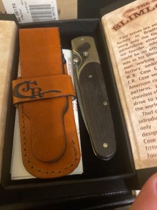 2007 John Russell Case 7173L DAM Ebony Slimlock With Single Damascus Blade , Sheath, Case Origin Box 2007 John Russell Case 7173L DAM Ebony Slimlock With Single Damascus Blade , Sheath, Case Origin Box