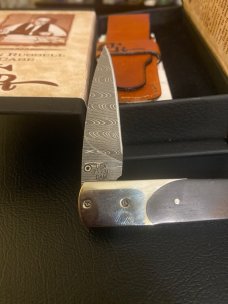2007 John Russell Case 7173L DAM Ebony Slimlock With Single Damascus Blade , Sheath, Case Origin Box 2007 John Russell Case 7173L DAM Ebony Slimlock With Single Damascus Blade , Sheath, Case Origin Box