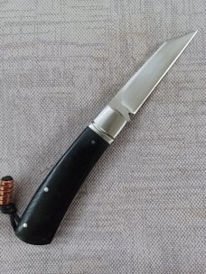 Vincenzo Balistreri Native..Canvas micarta..copper bead..Fluted bolsters..Lanyard pin..4"..Rwl34 