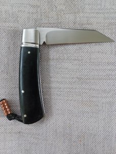 Vincenzo Balistreri Native..Canvas micarta..copper bead..Fluted bolsters..Lanyard pin..4"..Rwl34 