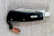 Vincenzo Balistreri Native..Canvas micarta..copper bead..Fluted bolsters..Lanyard pin..4"..Rwl34 