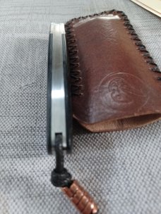 Vincenzo Balistreri Native..Canvas micarta..copper bead..Fluted bolsters..Lanyard pin..4"..Rwl34 