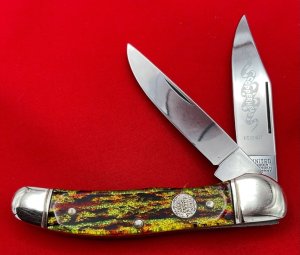 UNITED BOKER SOLINGEN GERMANY 2-Blade Copperhead Jack Folding Pocket Knife Christmas Tree Scakes NM