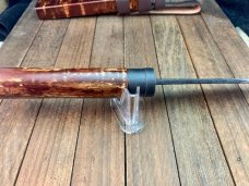 Kanetsune for A.G. Russell Fixed Blade White Steel Damascus Cherry Wood Handle Kanetsune for A.G. Russell Fixed Blade White Steel Damascus Cherry Wood Handle