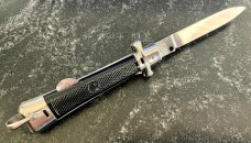 Bargeon Medium Size Stiletto With Bail and Lockback, 8 1/2 Inch, Red Dot Safety, Unused Bargeon Medium Size Stiletto With Bail and Lockback, 8 1/2 Inch, Red Dot Safety, Unused