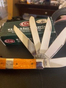 2009 Case XX USA 6554 SS Shepherds Hill Exclusive Chestnut Bone Handle With Cigar Band Beast 5 Blad 2009 Case XX USA 6554 SS Shepherds Hill Exclusive Chestnut Bone Handle With Cigar Band Beast 5 Blad