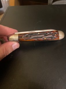 Schatt & Morgan Red Berry Worm Groove Handle File & Wire Tested 042229 Ats-34 Blades & Fluted Bolste Schatt & Morgan Red Berry Worm Groove Handle File & Wire Tested 042229 Ats-34 Blades & Fluted Bolste