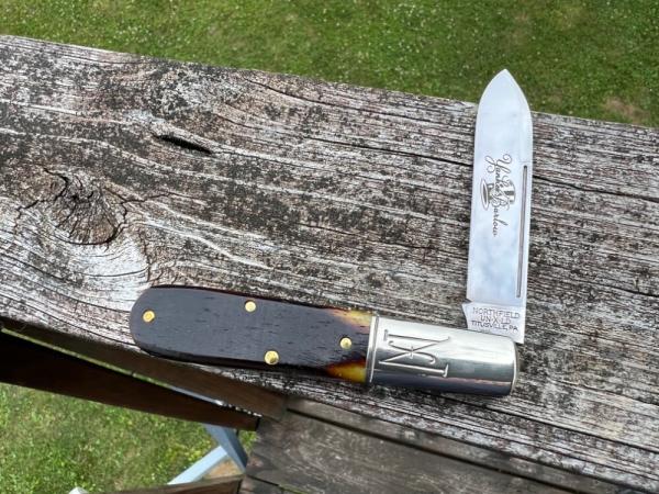 GEC NORTHFIELD 772122 ANTIQUE YELLOW SAWCUT BONE YANKEE BARLOW KNIFE