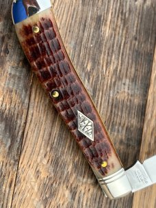 GEC NORTHFIELD DIAMOND JACK 488117 ANTIQUE AMBER JIGGED BONE SFO CHARLIE CAMPAGNA