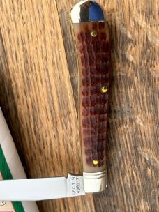 GEC NORTHFIELD DIAMOND JACK 488117 ANTIQUE AMBER JIGGED BONE SFO CHARLIE CAMPAGNA