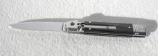 NOS AKC 8" CLASSIC SLIM LEVER LOCK SWEDGE BLADE, GENUINE DARK BRAZILIAN HORN MANIAGO ITALY