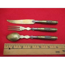 Trench Art Made from a shell Casing. German Shell Case, French Buttons and Reims Crests, ......(R12) Trench Art Made from a shell Casing. German Shell Case, French Buttons and Reims Crests, ......(R12)