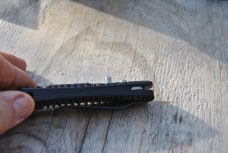 Colonial Ranger Mod. 105 Tanto Non Serrated Black 4 1/4" Closed Mint Never Honed Or Used Pocket Clip Colonial Ranger Mod. 105 Tanto Non Serrated Black 4 1/4" Closed Mint Never Honed Or Used Pocket Clip