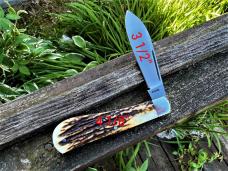 J. LLOYD SAMBAR STAG CUSTOM LARGE DOGLEG TRAPPER **EXTREMELY NICE**