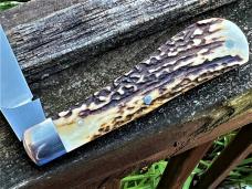 J. LLOYD SAMBAR STAG CUSTOM LARGE DOGLEG TRAPPER **EXTREMELY NICE**