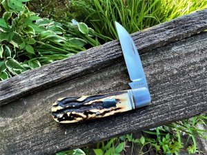 BILL BAKER SAMBAR STAG MODEL 1 FOLDER **EXTREMELY NICE** CPM 154 STEEL