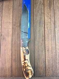 Barry Gallagher Custom Fixed Blade Mammoth Ivory Full Tapered Tang Damascus Barry Gallagher Custom Fixed Blade Mammoth Ivory Full Tapered Tang Damascus