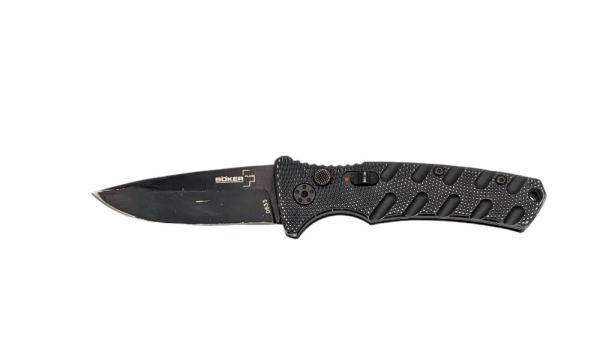 Boker Plus Strike Drop Point Automatic Knife (3.25" Black D2)