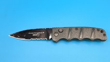 BOKER GREY MINI KALASHNIKOV AUTO KNIFE, AUS-8 BLACK COMBO BLADE