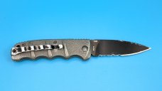 BOKER GREY MINI KALASHNIKOV AUTO KNIFE, AUS-8 BLACK COMBO BLADE