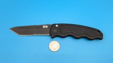 SOG-TAC Tanto Automatic Knife Black Aluminum (3.5" Black Serr) ST-04 SOG-TAC Tanto Automatic Knife Black Aluminum (3.5" Black Serr) ST-04