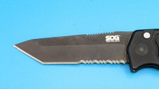 SOG-TAC Tanto Automatic Knife Black Aluminum (3.5" Black Serr) ST-04 SOG-TAC Tanto Automatic Knife Black Aluminum (3.5" Black Serr) ST-04