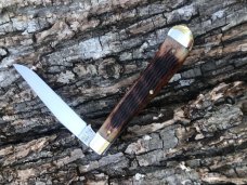 GEC TIDIOUTE 488117 WEASEL ANTIQUE AMBER JIGGED TRAPPER GEC TIDIOUTE 488117 WEASEL ANTIQUE AMBER JIGGED TRAPPER