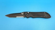 Benchmade 9100 AUTO Stryker with Safety 3.7" Combo Edge Satin Tanto Blade Benchmade 9100 AUTO Stryker with Safety 3.7" Combo Edge Satin Tanto Blade