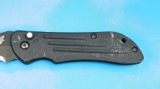 Benchmade 9100 AUTO Stryker with Safety 3.7" Combo Edge Satin Tanto Blade Benchmade 9100 AUTO Stryker with Safety 3.7" Combo Edge Satin Tanto Blade