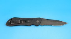 Benchmade 9100 AUTO Stryker with Safety 3.7" Combo Edge Satin Tanto Blade Benchmade 9100 AUTO Stryker with Safety 3.7" Combo Edge Satin Tanto Blade