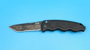 Mini SOG TAC Automatic Knife (Black Tanto Serr) ST-13! Discontinued