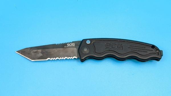 Mini SOG TAC Automatic Knife (Black Tanto Serr) ST-13! Discontinued