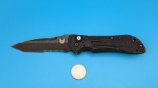 Benchmade 9100 AUTO Stryker with Safety 3.7" Combo Edge Satin Tanto Blade