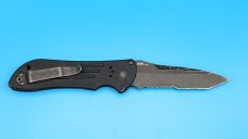 Benchmade 9100 AUTO Stryker with Safety 3.7" Combo Edge Satin Tanto Blade
