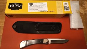 Buck 110, BG-42 Drop Point Blade, Nickel Silver Bolsters, Charcoal Dymondwood Scales, 1 of 195