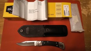 Buck 110 Folding Hunter, Nickel Silver Bolsters, Basketweave Scales