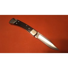 Buck 110 Folding Hunter, Nickel Silver Bolsters, Basketweave Scales